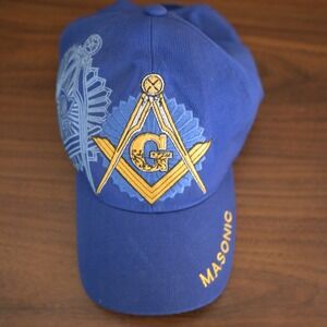Blue Ocean Masonic Freemason Square Compasses Embroidered Hat Blue Baseball Cap